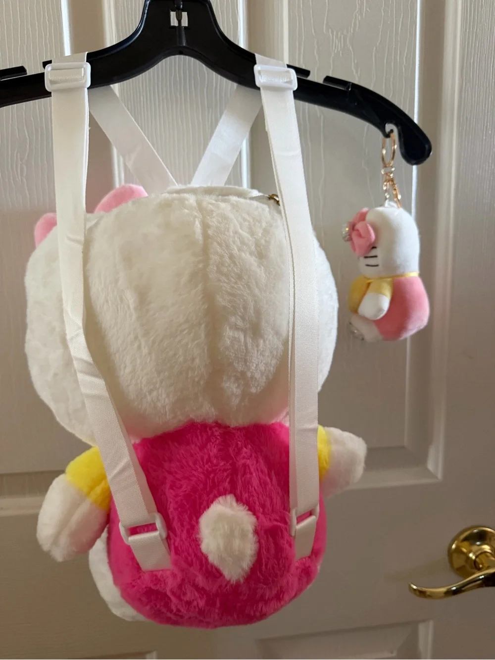 Hello Kitty Plush Backpack in White, Pink and Yellow